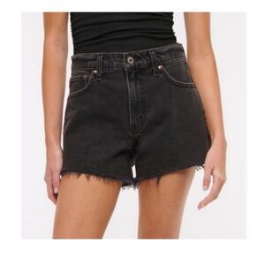 Abercrombie & Fitch The 90s High Rise Cutoff Denim Shorts Black